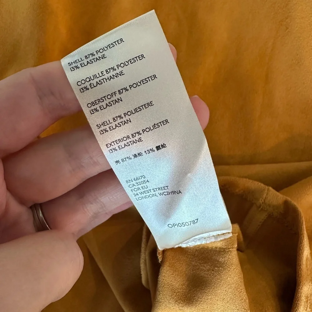 Maeve Anthropologie Cosima Flounced Hi-Low Suede Midi Skirt Mustard size 16W​​ - Picture 8 of 15